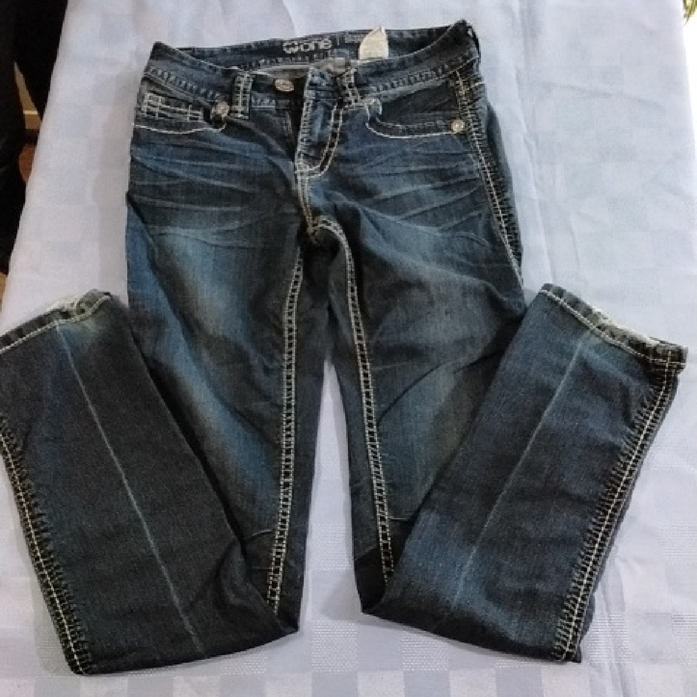 Blue Skinny Jeans with Stretch and Fading